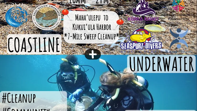 Da Kauaʻi South Side Sweep Coastline & Underwater Cleanup (Archived)
