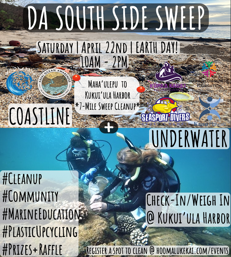 Da Kauaʻi South Side Sweep Coastline & Underwater Cleanup