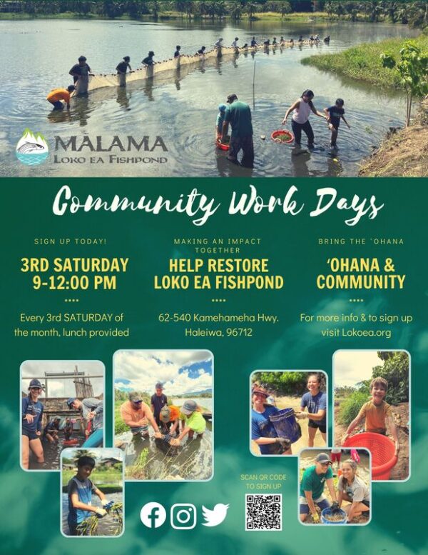 JOIN US FOR COMMUNITY WORK DAY! – Kanu Hawaii